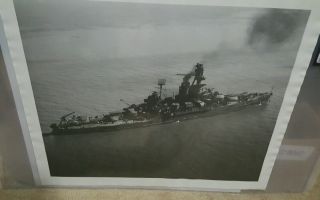 Wwii Rare Huge 18x24 Photo Us Navy Battleship Task Force 58 Pto Cincpoa Look