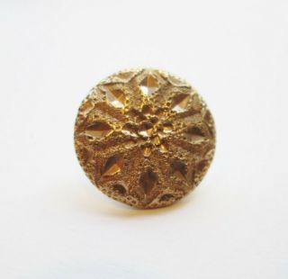 Fine Golden Age Button Textured Floral - Diamonds Waterbury Button Co C 1849 - 50s