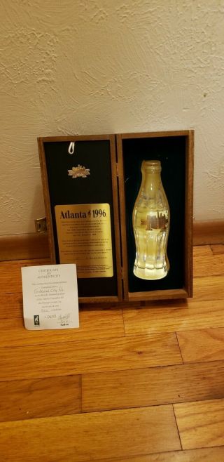 Lead Crystal Coca Cola Bottle From Centennial Olympic Games In Atlanta,  1996