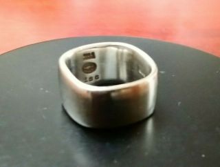 Georg Jensen Denmark Vintage Sterling Silver Square Wide Heavy Thick Ring 186
