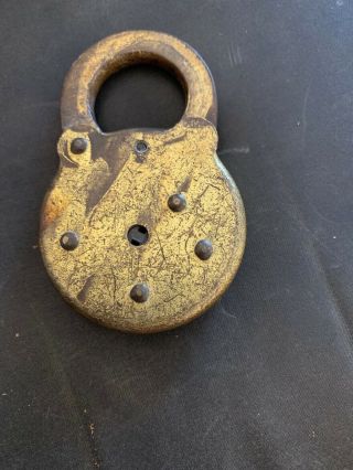 Vintage Eagle 6 Lever Padlock Lock w/Key 3