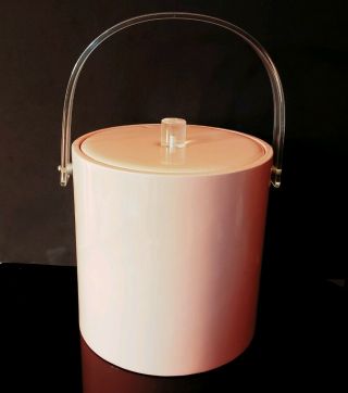 Mid Century Modern Vintage Gorgeous Pink Ice Bucket