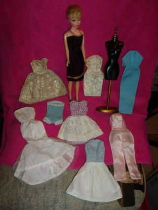 Vintage 1962 Uneeda Miss Suzette Doll,  Outfits & Shoes