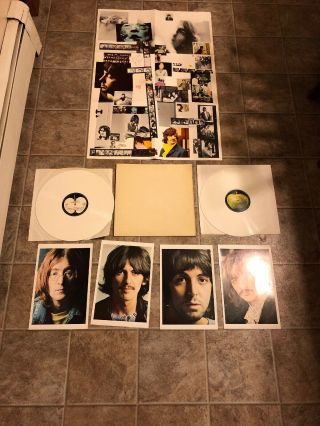 Orig 1968 Apple White Vinyl The Beatles White Album Vinyl Lp Photos Poster Vg,