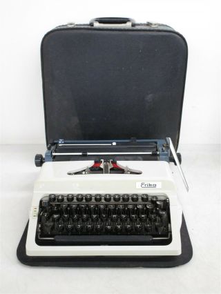 Vintage Robotron Erika Model 147 Hebrew Typewriter W/ Case From Germany