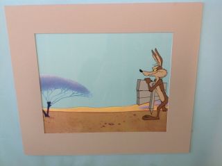 Wile E.  Coyote Animation Production Cel With Printed Background 1960 