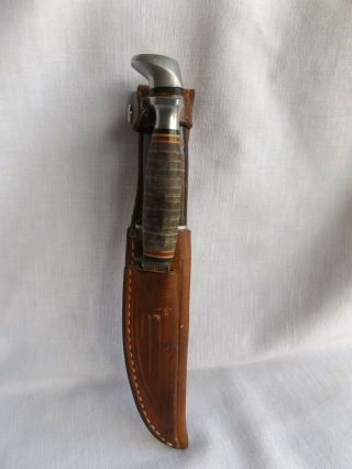 Vintage Case Xx Fixed Blade Knife W/ Dbl.  Leather Sheath & K - Bar " Read "