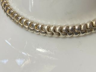 Heavy Vintage Hallmarked Solid Sterling Silver Link Fancy Bracelet 24.  3g