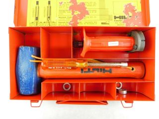 Vintage Hilti Dp4 Drive Fastening Tool In Metal Box W/ Hammer