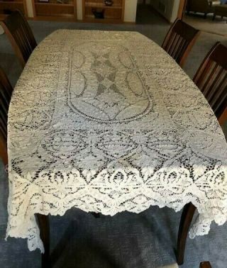 Vintage Lace Tablecloth,  8 