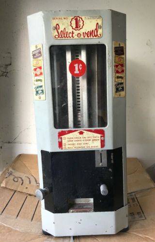 Vintage Select O Vend 1 Cent Candy Machine Nr