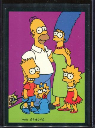 1993 Skybox Simpsons Series 1 Glow In The Dark Chase Insert Card Family