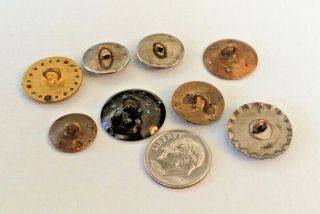 8 Antique Brass & Steel Buttons,  Buster Brown & Tige 3