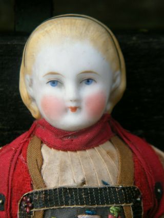 All German Antique Parian Head Bisque Head Shoulder Doll 24cm/9.  5 Inch