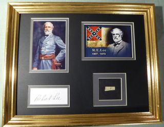 General Robert E.  Lee Cut Word From A Letter Autograph Display With