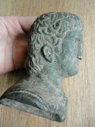 Impressive Ancient Roman Bronze Statue Of Emperor Nero Large Bust Circa 63 Ad.