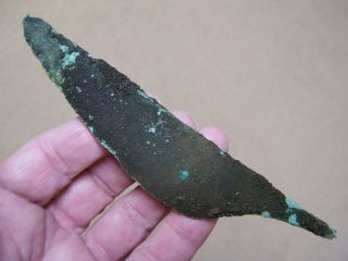 Large Authentic 5 5/8 " Old Copper Culture Tang Knife From Vilas Co. ,  Wisconsin