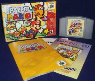 Vintage Nintendo 64 N64 Authentic Paper Mario Video Game Complete Cib
