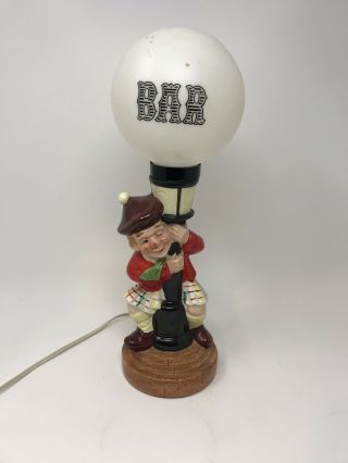 Vintage Bar Lamp Light Scottish Drunk Lamp Post Globe Shade