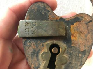 Antique Vintage DM D.  M.  & Co Lock with Key Padlock 3