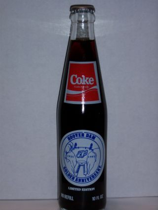 10 Oz Coca Cola Commemorative Bottle - 1985 Hoover Dam Golden Anniversary (50th)