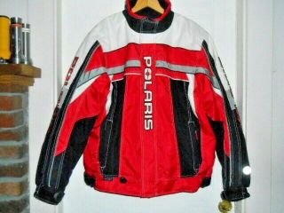 Vtg.  Pure Polaris Red/white/black Snowmobile 3 In1 W/removable Inner Jacket Sz L