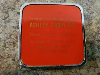 Vintage Advertising Tape Measure Ashley Grain Co Seeds Feeds Fertilizer N Dakota