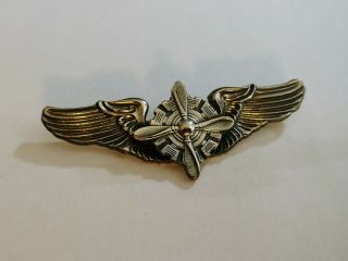 WWII US Air Force Sterling Flight Engineer Pilot Wings NS Meyer 2