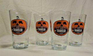 The Traveler Beer Co. ,  Jack - O Pumpkin Shandy Halloween Glasses,  Set Of 4.