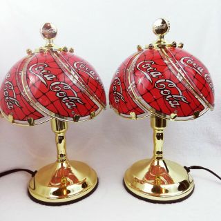 1 1999 Coca Cola Lamps Tiffany Style Stained Glass Shade 12 "