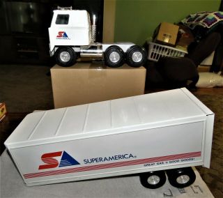 Vintage Ertl Toys Superamerica Truck Cab Pressed Steel In