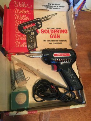Vintage Weller Junior Soldering Gun Kit 1.  1 Amps Mdl 8100 & Box Extra’s