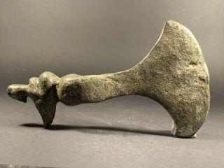 Stunning Ancient Luristan Bronze Axe Head With Beast Terminal Circa.  1200 - 800bce