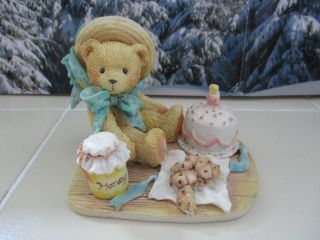 Cherished Teddies Bear Figure 1991 Anna Hooray For You Birthday Cake Topper