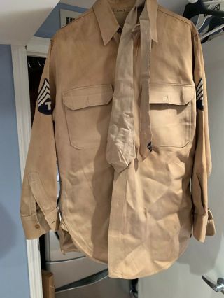 Ww2 Vintage Army Uniform,  Shirt,  Tie,  Pants,  And Hat