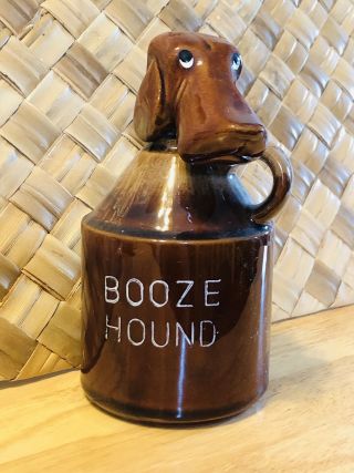 Vintage Booze Hound Whiskey Decanter Dachshund Bar Prop Mid Century Japan