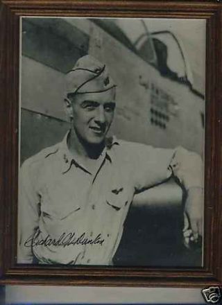 Signed Photograph World War Ii Pilot Ace Richard Dunkin