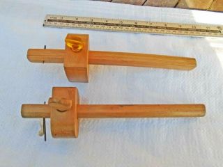 Vintage Beech,  Boxwood & Brass Cutting Gauge & Beech Marking Gauge Old Tool
