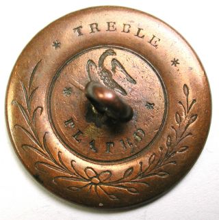 Bb Antique Tombac Button Silver Over Copper W/ Eagle Back Design - 1 "