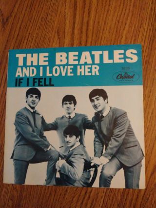 The Beatles ‘and I Love Her’ Usa 7” Picture Sleeve Only In Ex