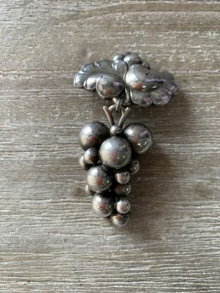 Georg Jensen Sterling Silver Moonlight Grapes Pin/brooch