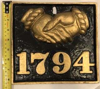 Antique Fire Mark 1794: Baltimore Equitable Society Insurance Plaque - Cast Alum