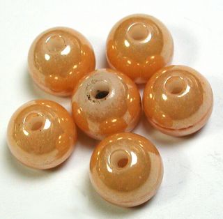 Bb Antique China Button Set Of 6 Whistle W Iridescent Luster - Pretty 3/8 "