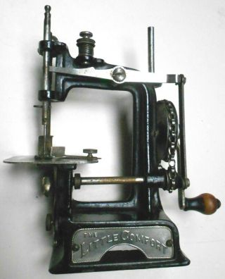 " The Little Comfort " - Rare - Antique Miniature Hand Crank Sewing Machine