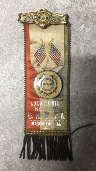 United Mine Workers Of America Ribbon - Mascoutah,  Il - Local 1285