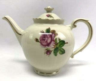 Vintage Syracuse China Federal Shape Victoria Rose / Rosalie Tea Pot / Teapot