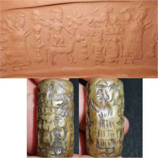 Sassanian Ancient Rare Unique King Royal Seal Intaglio Stone Bead 36