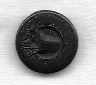 Antique Hard Pressed Goodyear Rubber Button - Deer In Tire