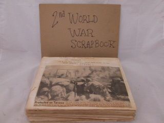 World War Ii Souvenir Scrapbook Newspaper Clippings Articles Airplanes Leaders