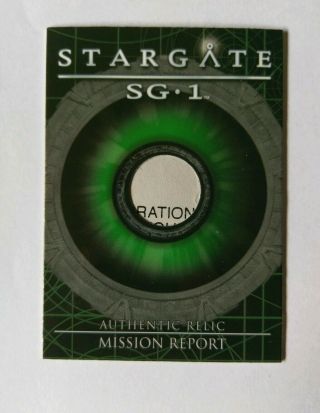 Stargate Sg - 1 Prop Relic Trading Card R13 Mission Report 372/403